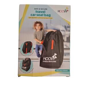 Hoovy Safe & Secure Travel Car Seat Bag Black W/ Adjustable Straps Baby Toddler